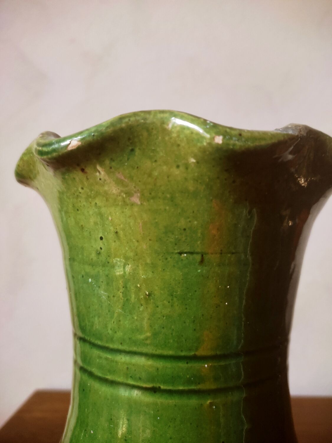 Glazed terracotta vase