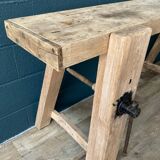 Old workbench with inclined legs