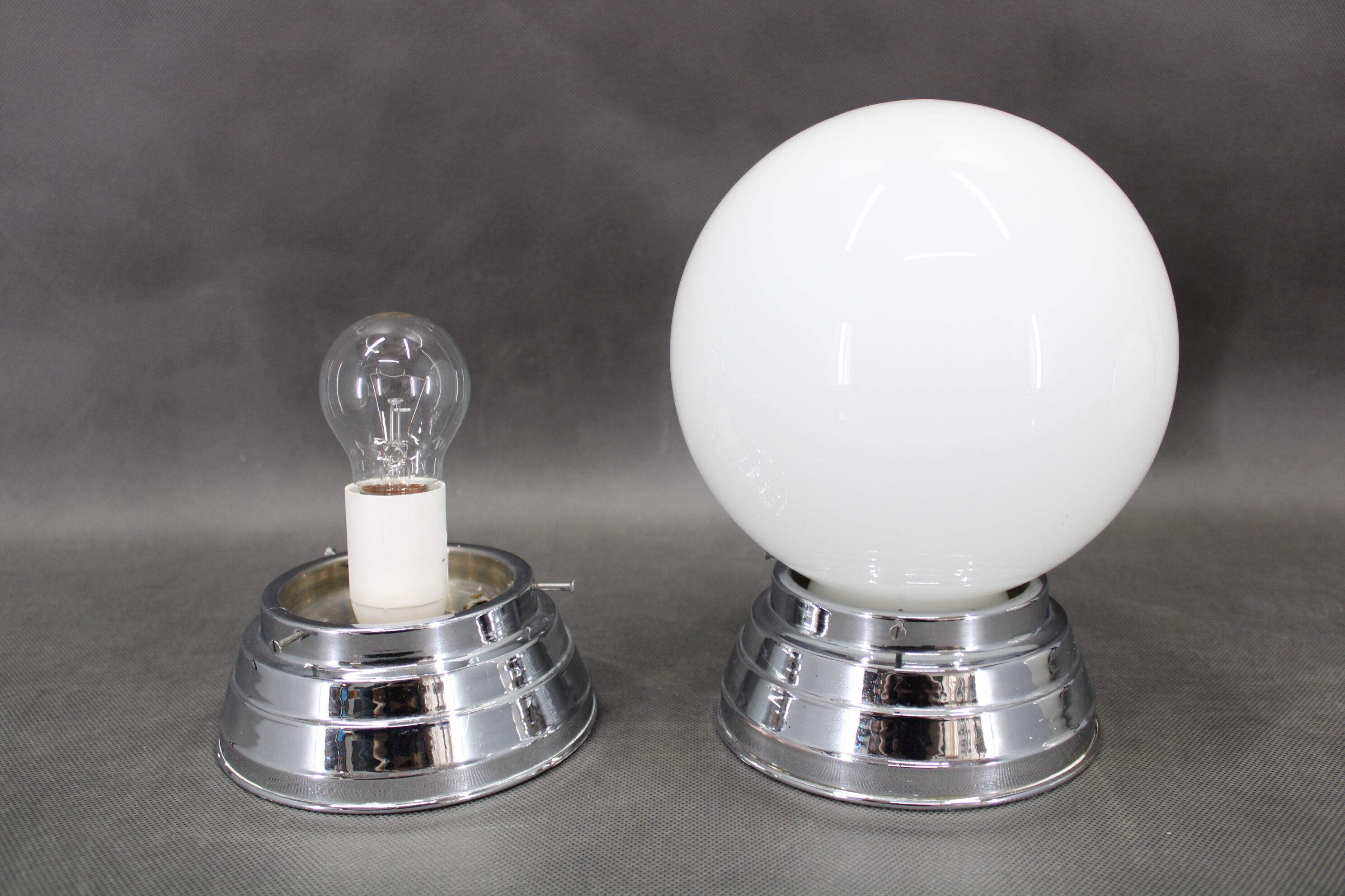 1940s Pair of Art Deco Ceiling or Wall Lights, Czechoslovakia