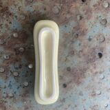 Set of 12 knife holders in green and beige glazed ceramic, slip,