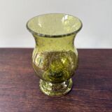 candle holder in biot green bubble glass from the 60s