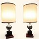 Pair of Lamps by Maison Barbier in Steel and Bakelite/Fawn Resin, 1960s-1970s