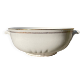 Saladier porcelaine blanc et doré, moulin des loups