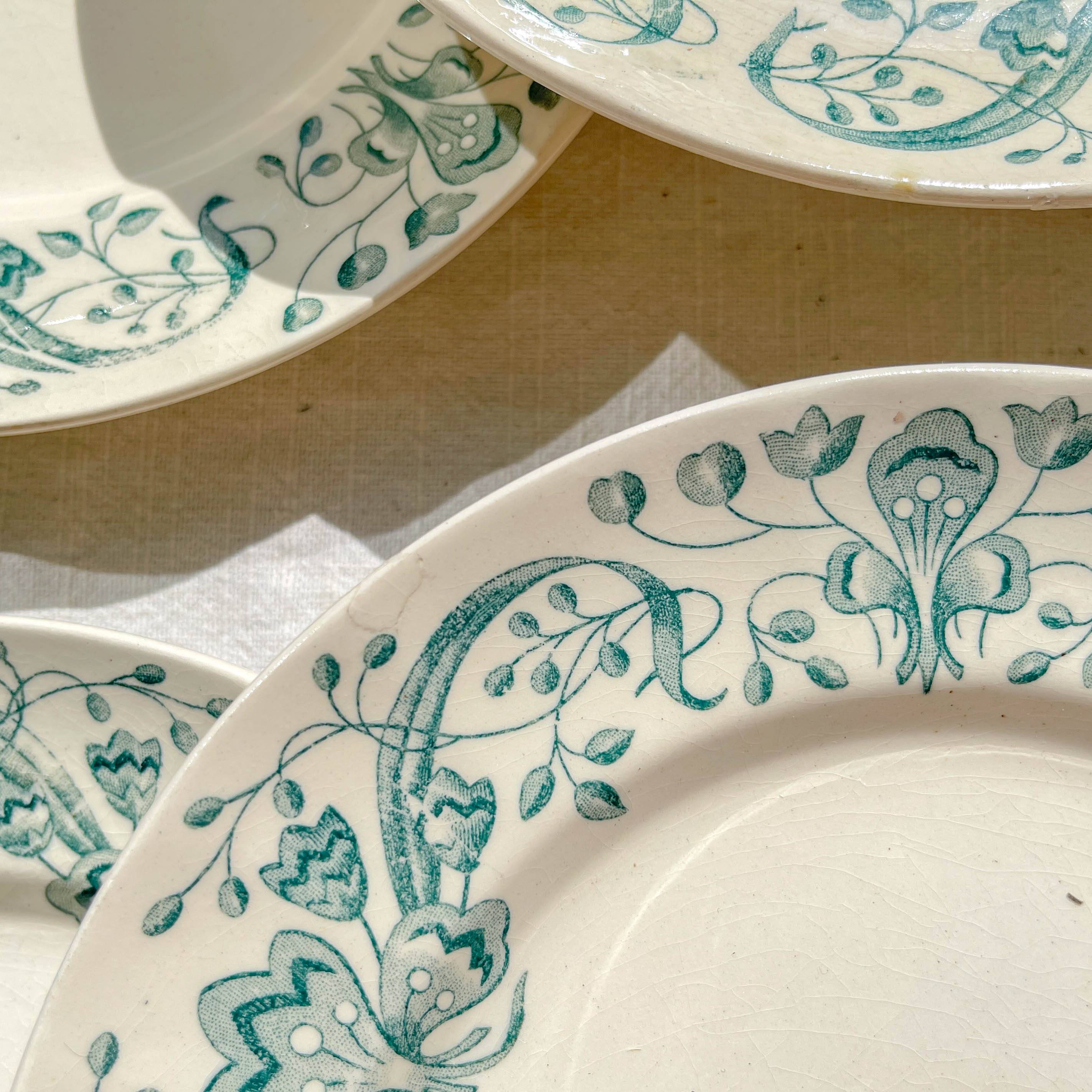 Set of 6 Small Antique Iron Earth Plates "Figuig" – Longchamp 19th Century