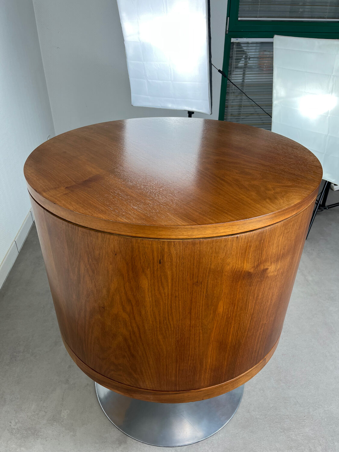 Arkana Maurice Burke, swivel side table with tulip base.