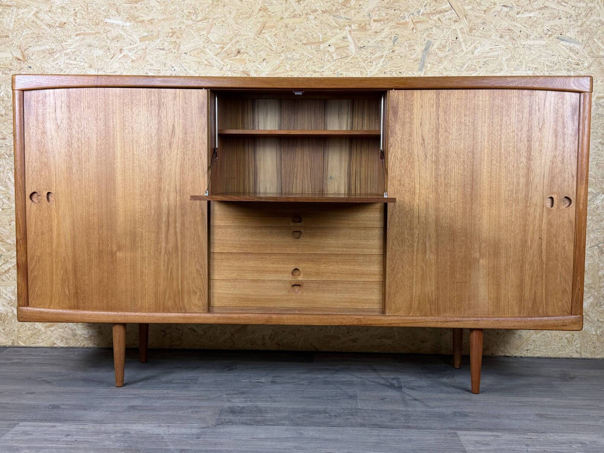 1960s 1970s Teak Sideboard Highboard by H.W. Klein for Bramin Denmark
