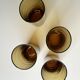 Set of 4 smoky amber brown water/orangeade glasses, France 1970.