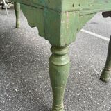 Indian coffee table in green lacquered teak