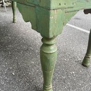 Indian coffee table in green lacquered teak