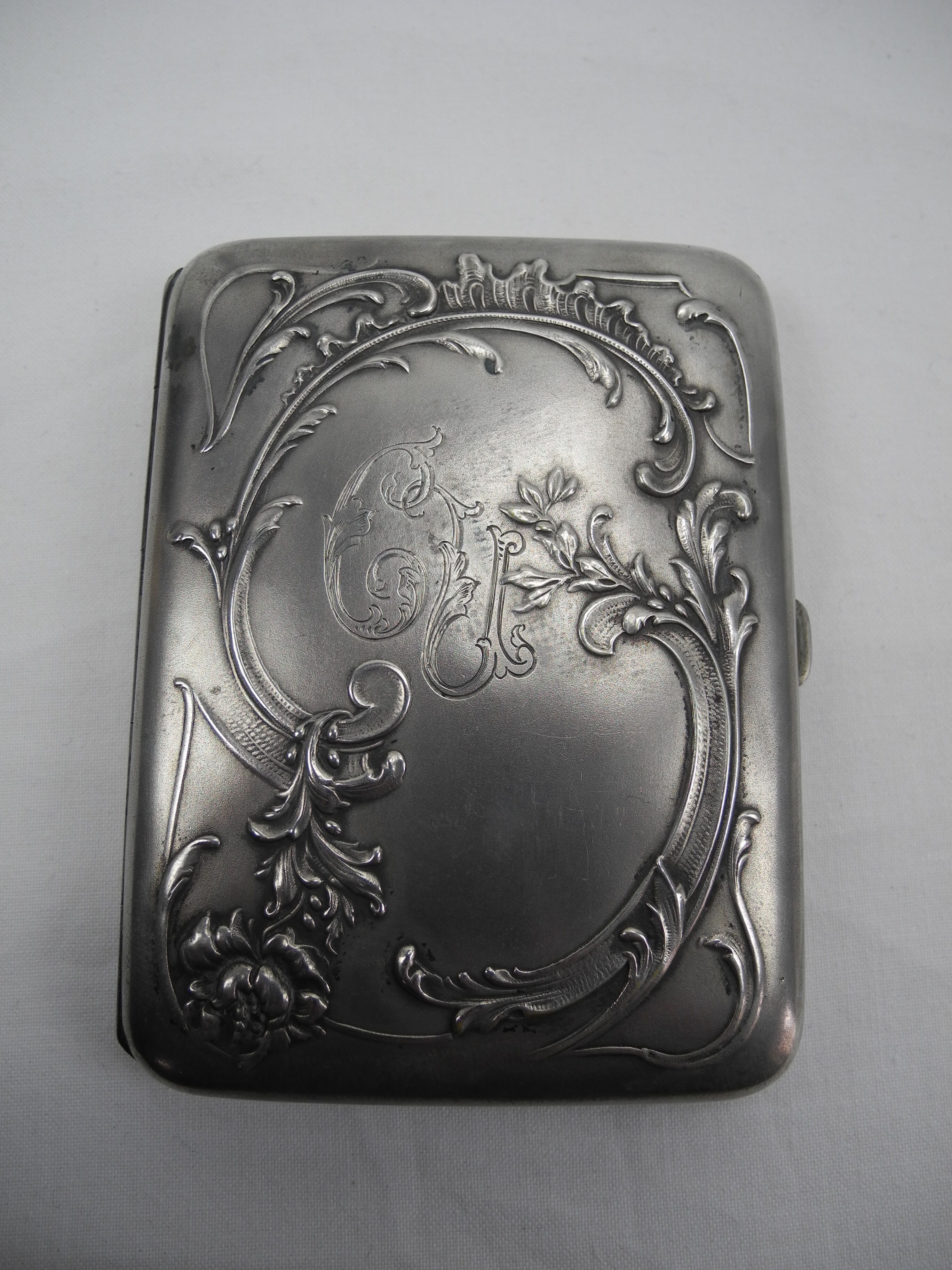 solid silver cigarette case vermeil nineteenth sterling silver cigarette case