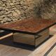 Table basse bar cocktail caché en loupe d'orme de Paul Michel, 1970 Roche Bobois