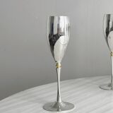 11 silver plated champagne flutes