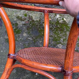 Table basse vintage en rotin