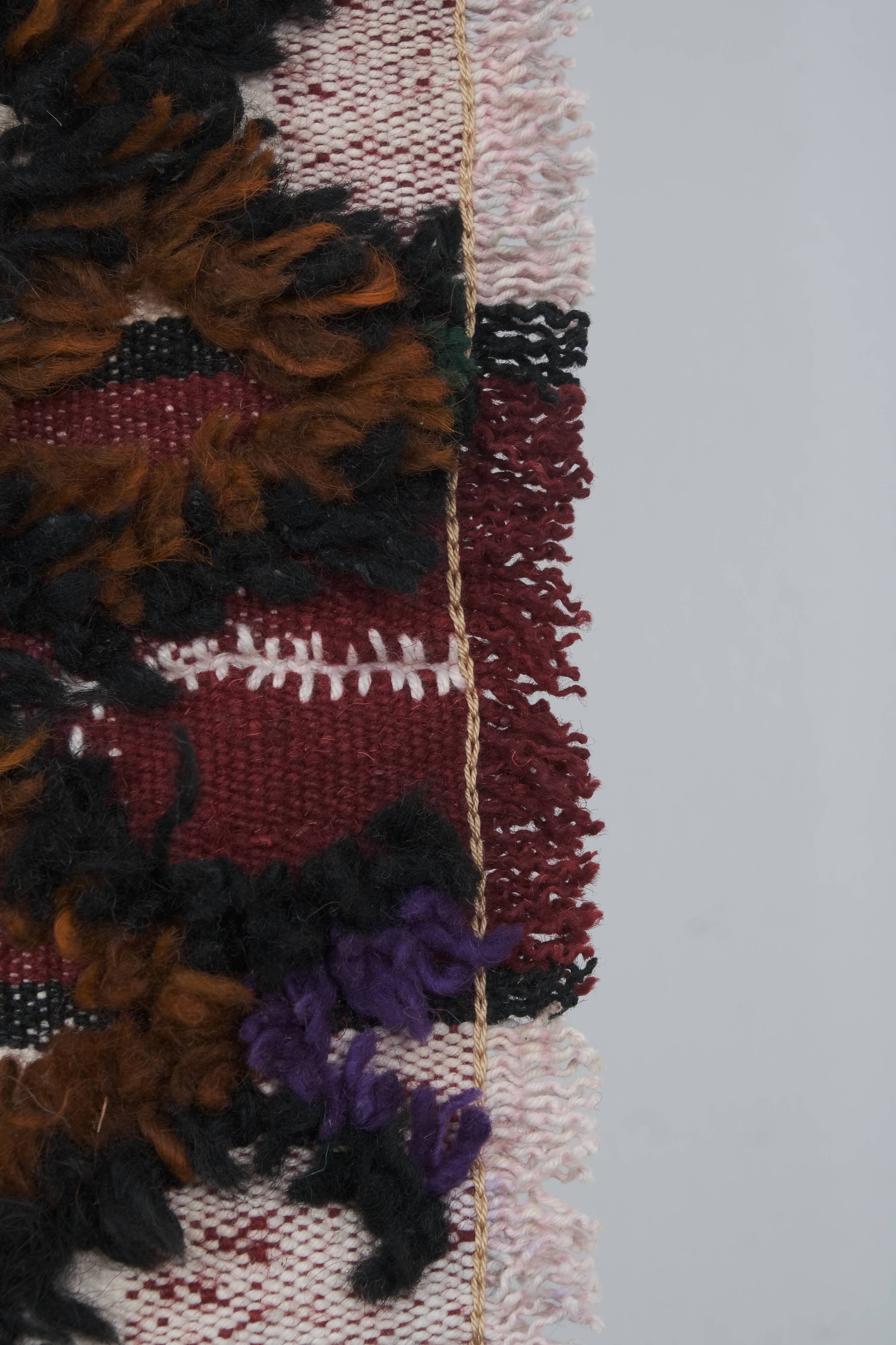 Vintage Anatolian Oushak Kars Handwoven Distressed Ushak Area Rug 5'3'' x 7'1''