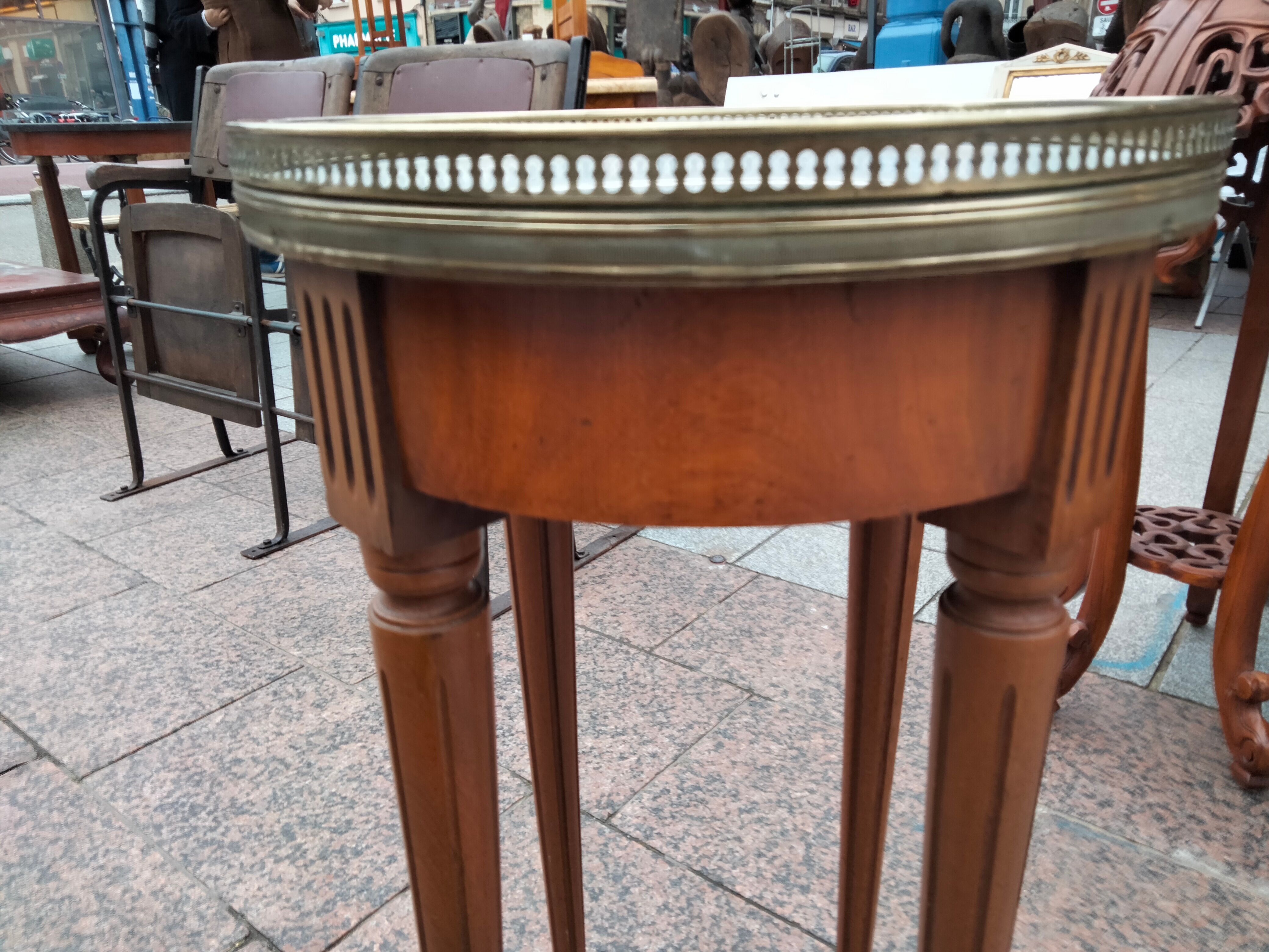 Gueridon side table old marble top vintage xxeme