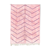 Tapis marocain moderne rose art contemporain 300x370cm