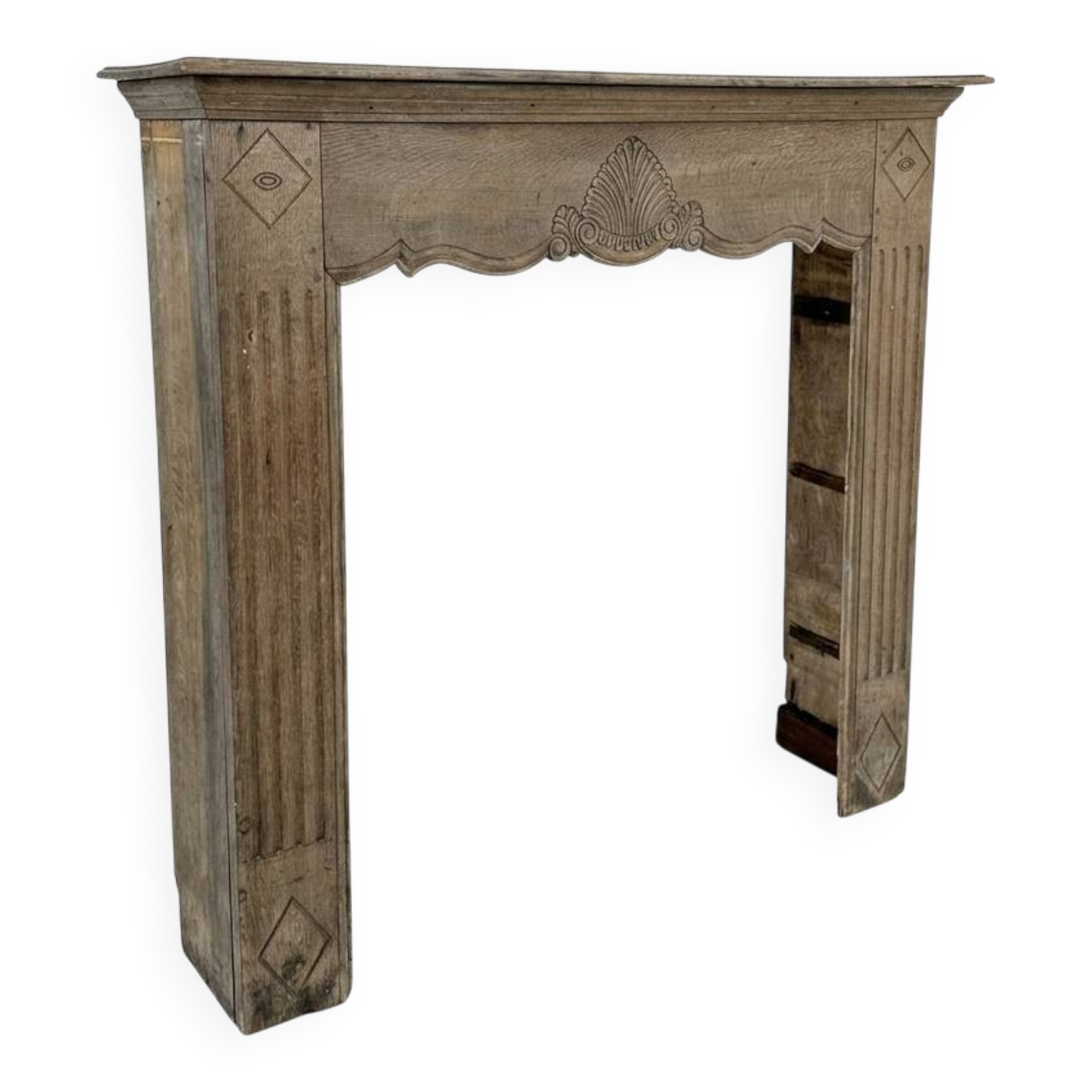 19th-century solid oak fireplace
