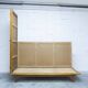 French wardrobe with tapered legs, 3 doors, 120cm hanging rail, new.