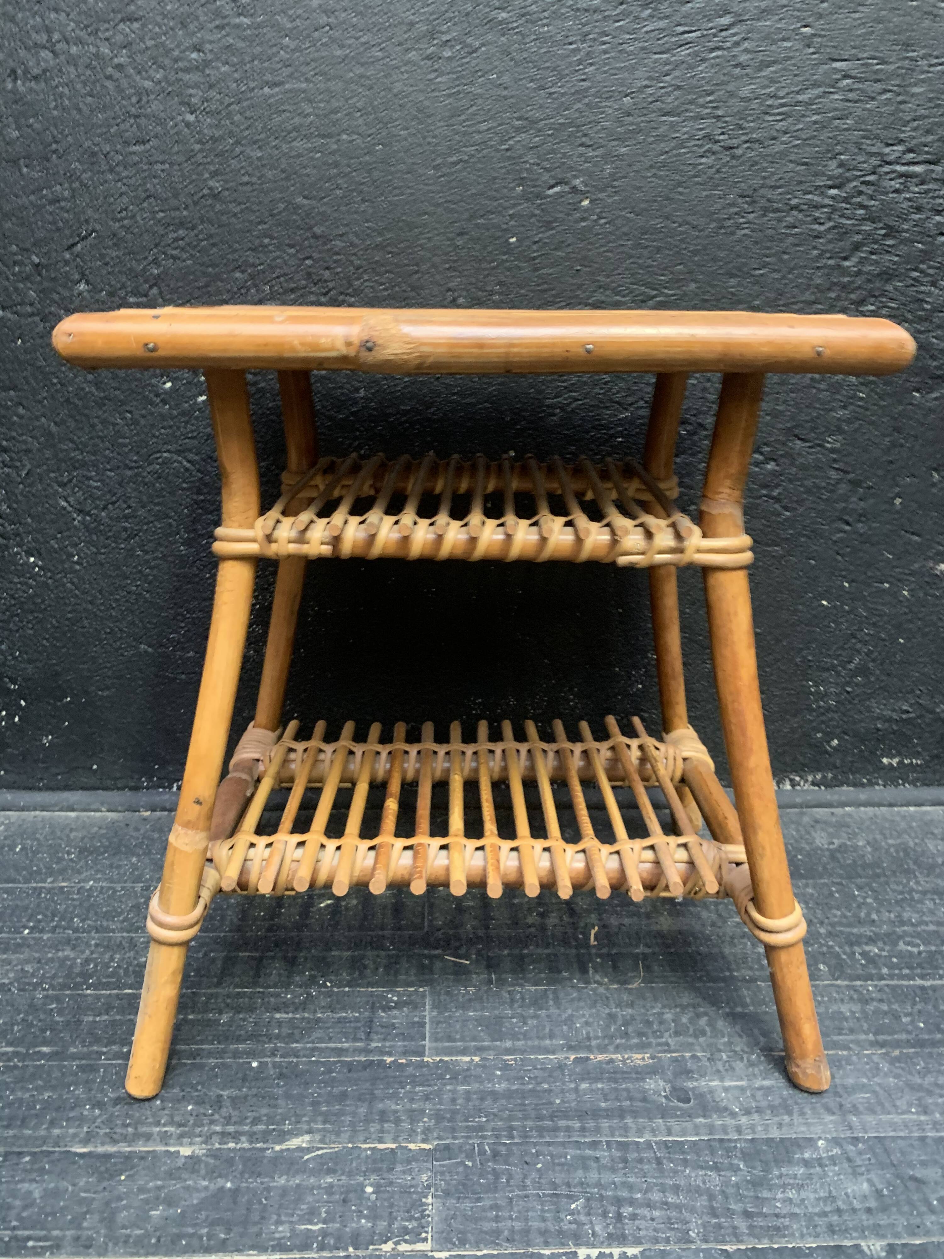 Coffee table, 1960 design rattan side table