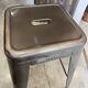 Genuine TOLIX H75 industrial high bar stool, stackable, varnished metal.