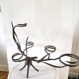 Vintage steel photophore holder 70s