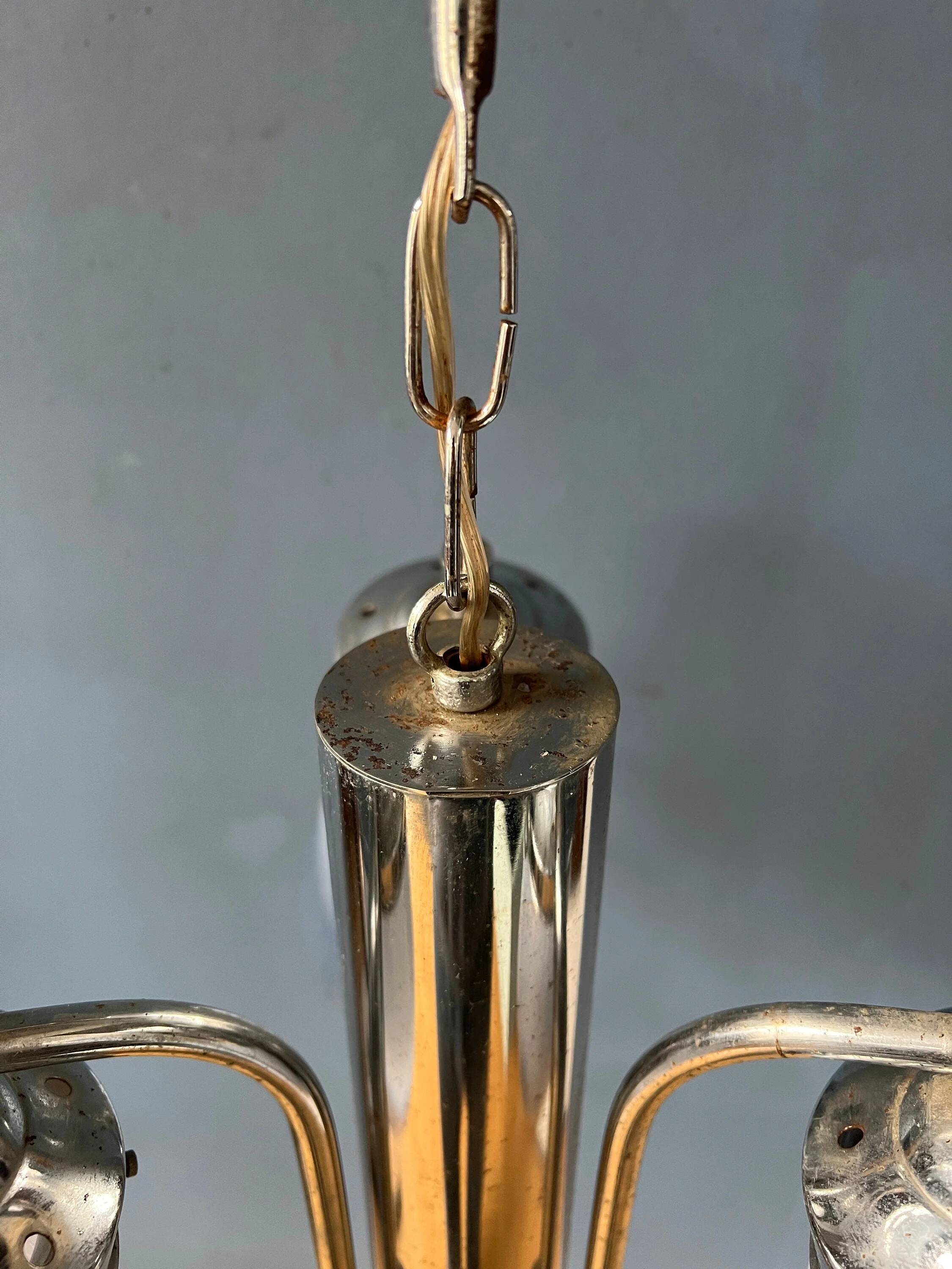70s Mid Century Murano glass chandelier in Mazzega style.