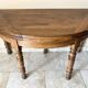 Louis-Philippe XIXth century demi-lune console table in solid walnut – seats 6 people.