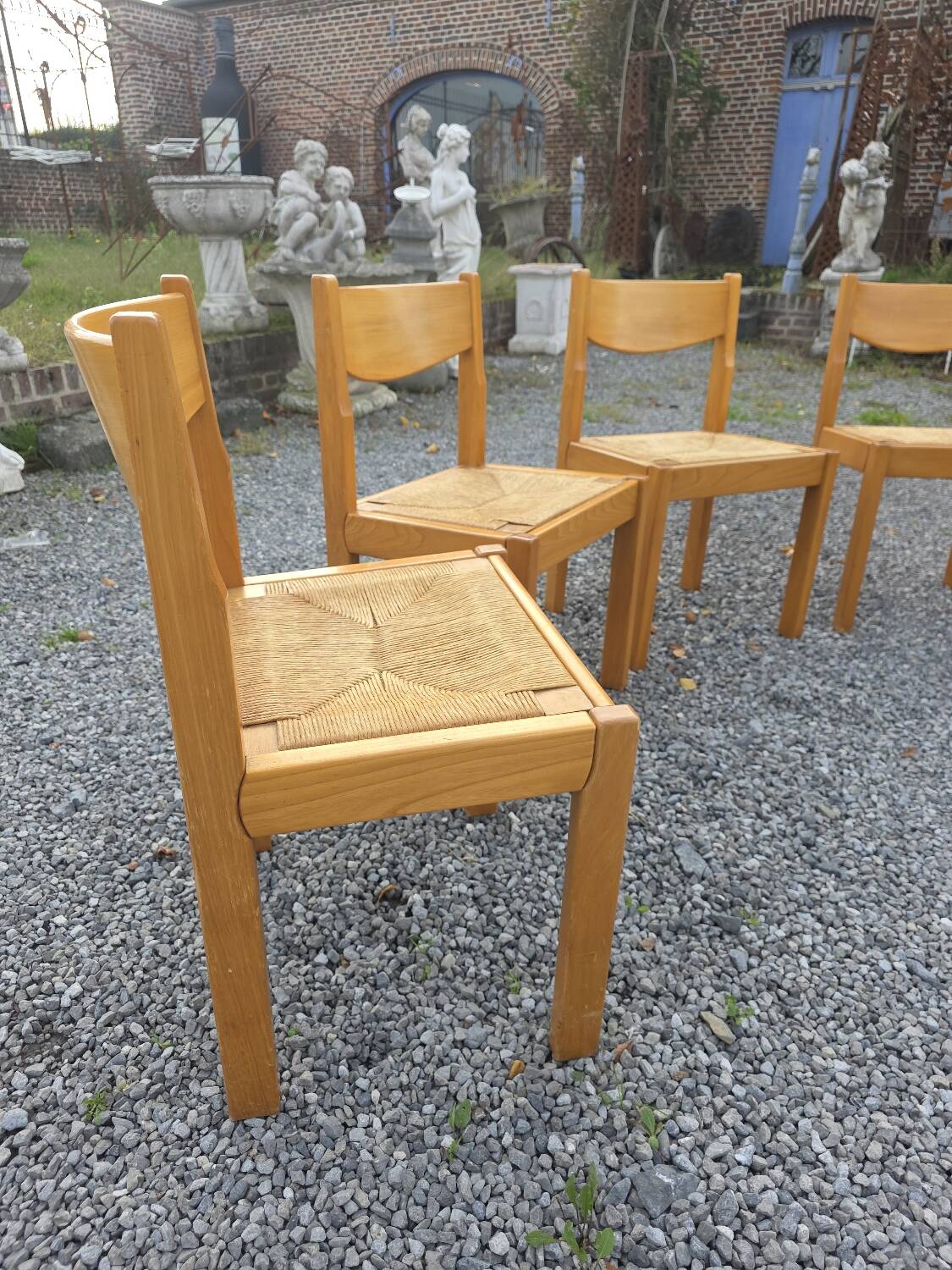 6 chaises vintage en orme maison Regain années 60