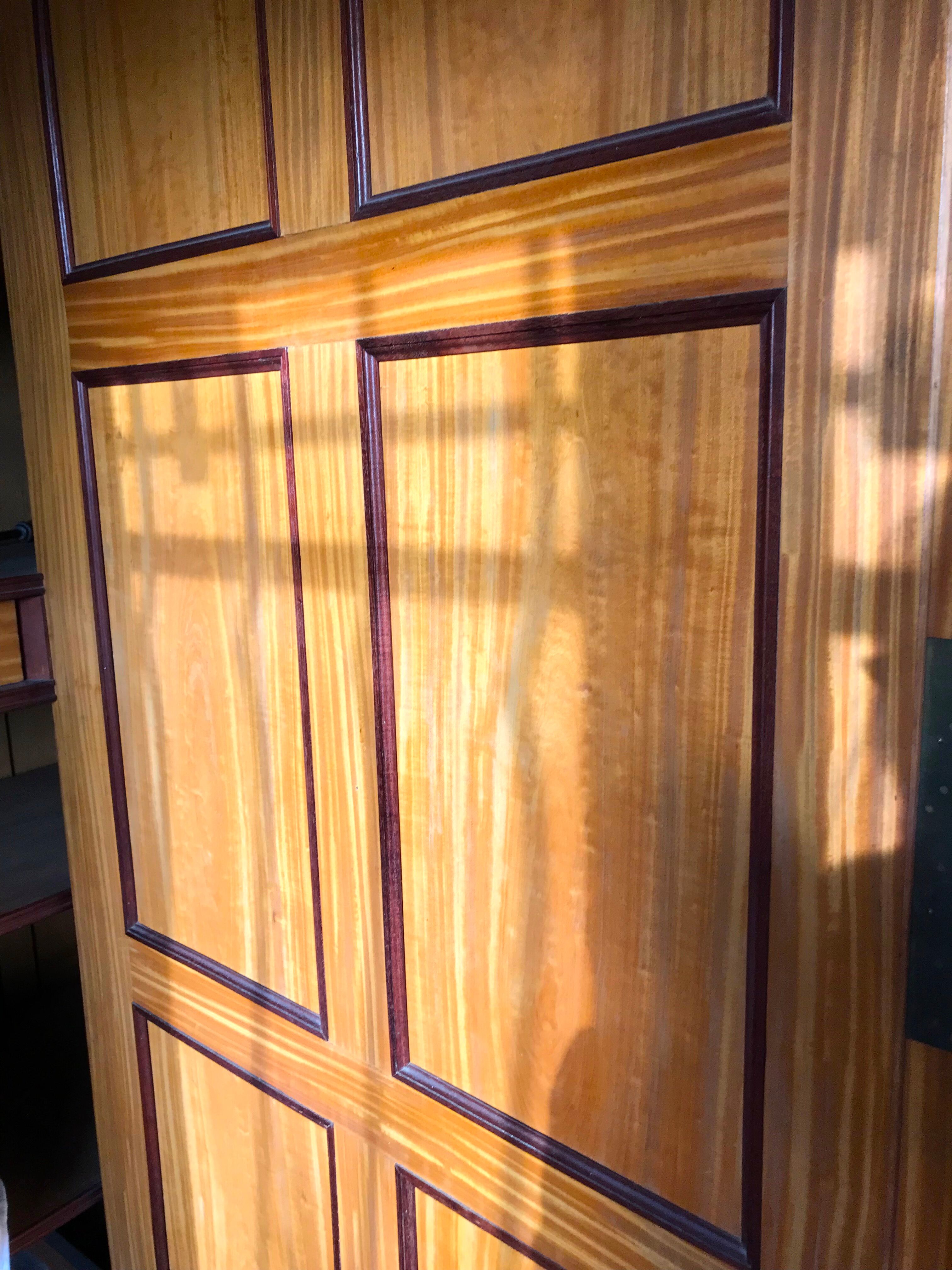 Art deco inlaid and bronze 3-door wardrobe circa 1920