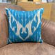 Silk Ikat Pillow Cover, Vertical Stripe Medallion Cushion 16x16