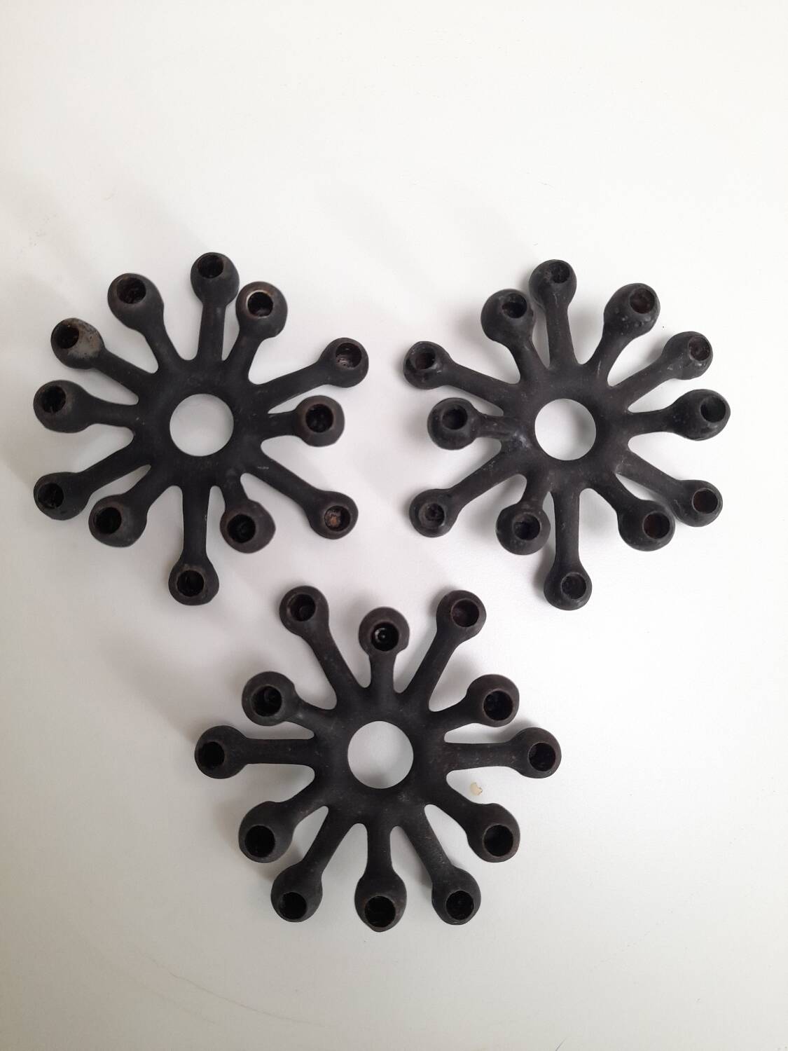 3 Spider candle holders by Jens Quistgaard dansk