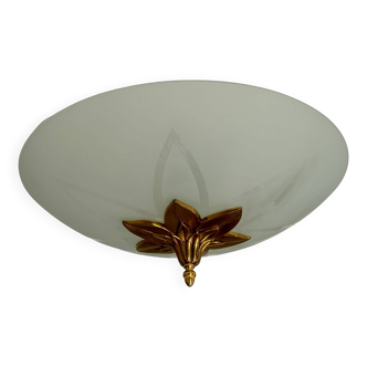 Plafonnier en bronze Lucien Grau - Verrerie Art nouveau
