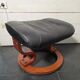 Repose pieds / Pouf en cuir noir  -Stressless