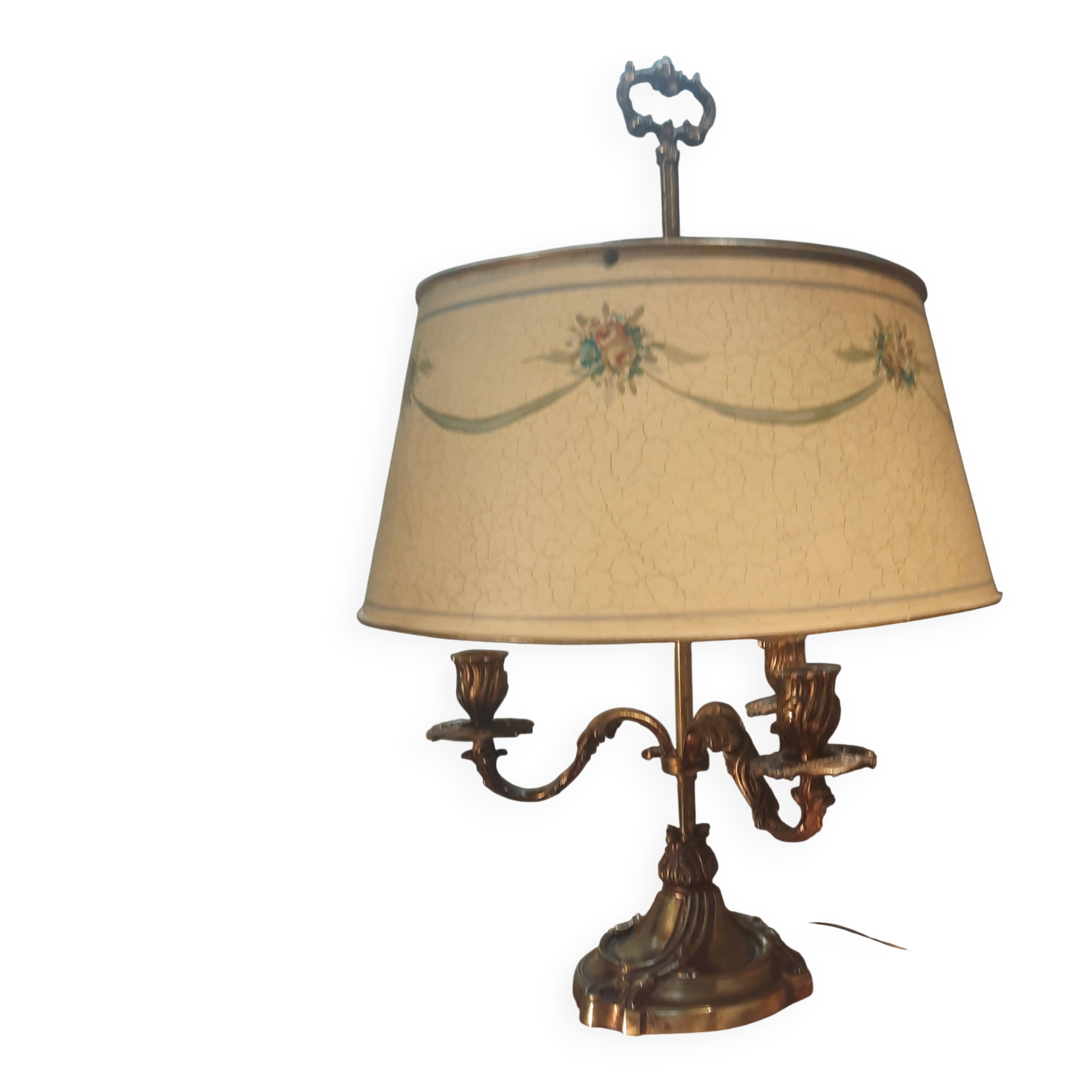 Lampe en bronze à  3 bras de style Louis XV