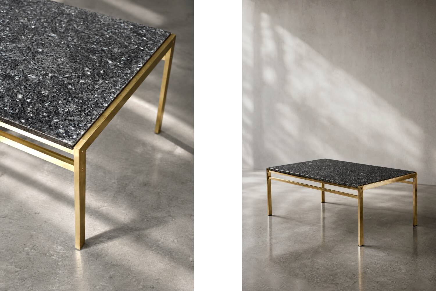 Vintage Mid-Century Italian Modern Brass Coffee Table with Stone Top, 1970s