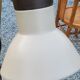 Lampadaire des années 70 en laiton doré métal laqué beige et plastique marron 2 spots