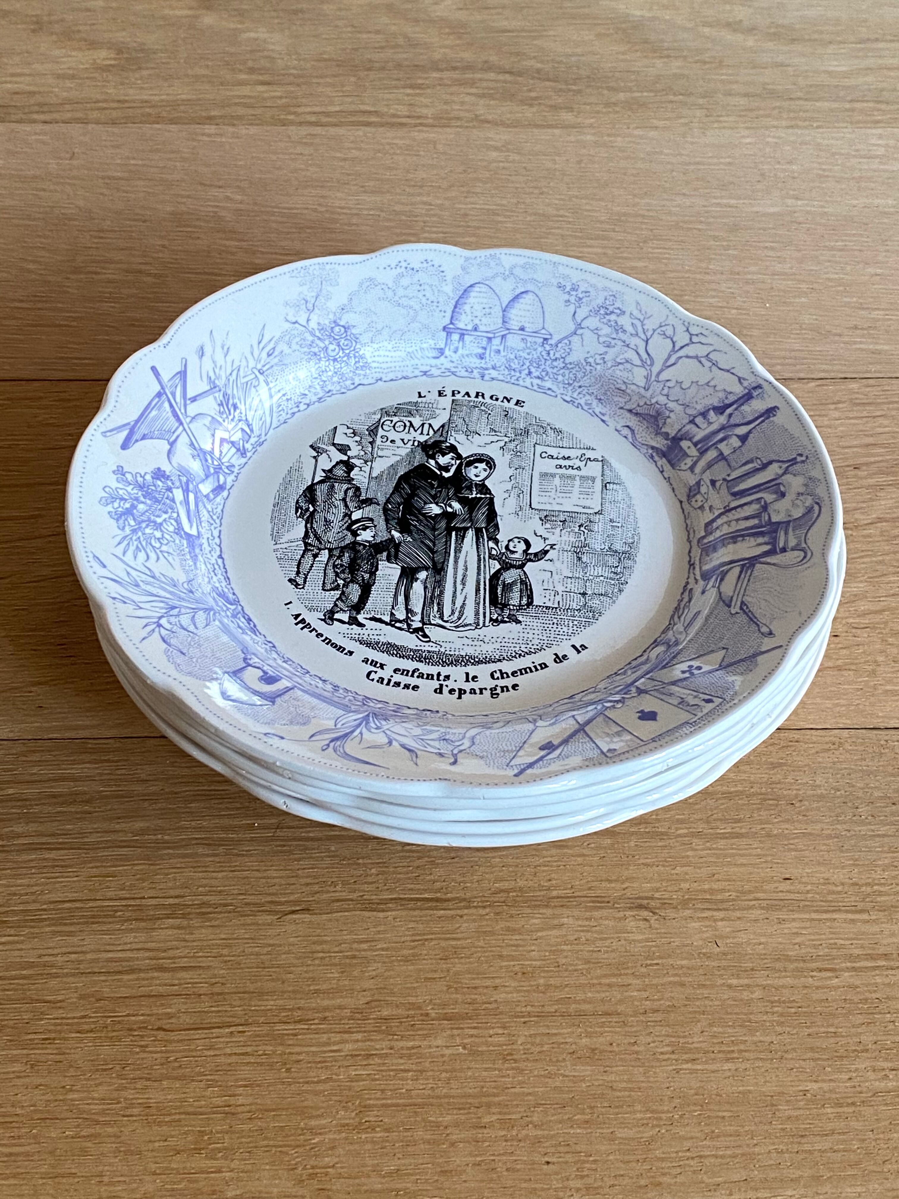 5 talking plates "saving" Sarreguemines