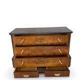 Commode italienne Art déco en ronce de noyer, années 1920