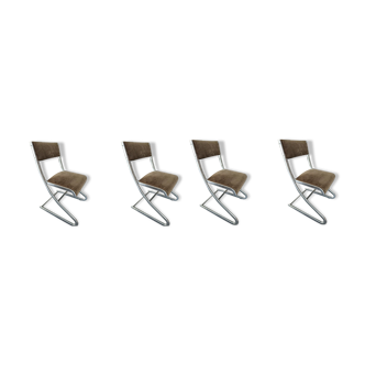 4 chaises vintage de créateur des années 1970