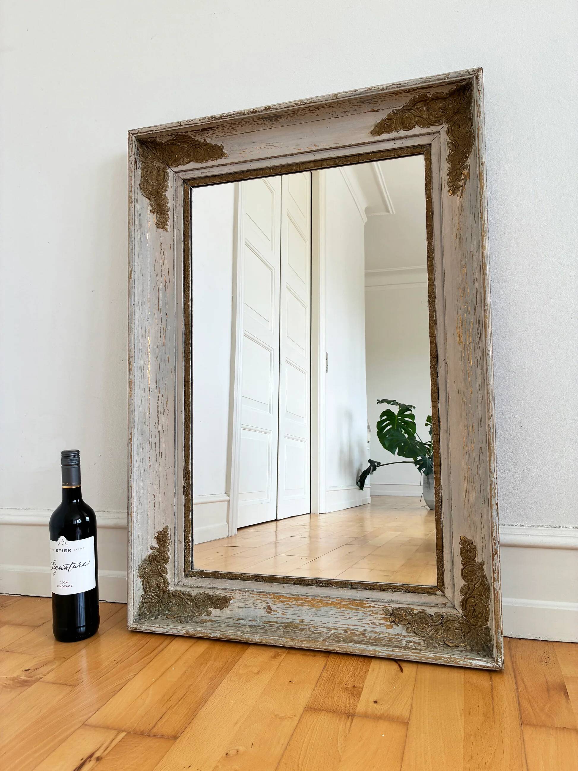 Miroir mural français en bois doré de style Napoléon III, 19e siècle