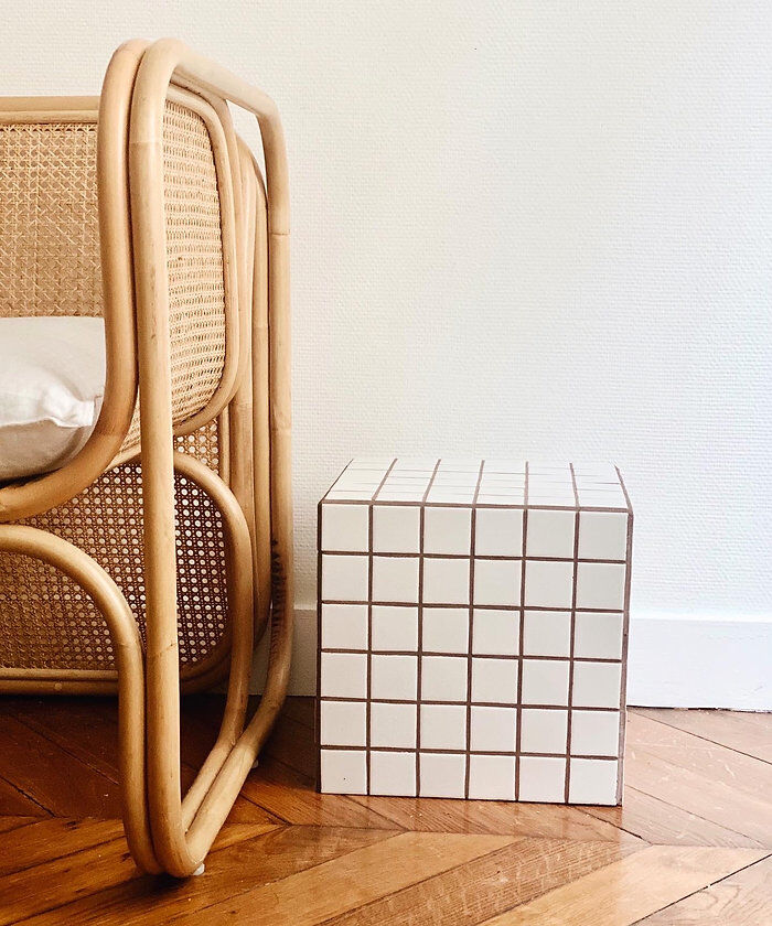 Cube - white/brown