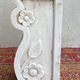 Sculpted Carrara marble stool column