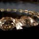 Illuminated round crystal glass mirror from Palwa, West-Germany 1950s
