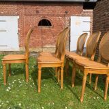 Set of 6 Louis XVI style cane medallion chairs