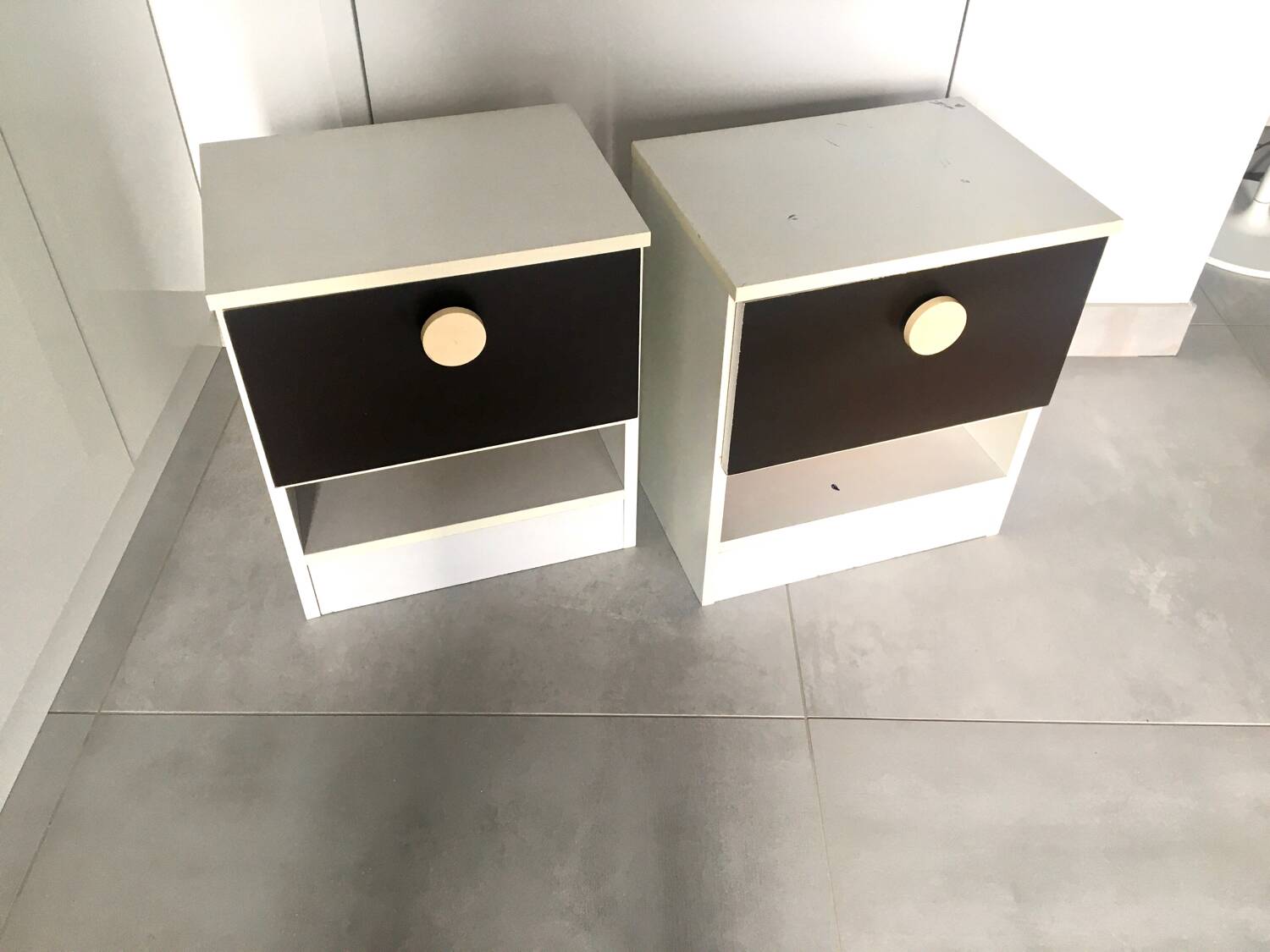 Pair of Prisunic bedside tables 1970