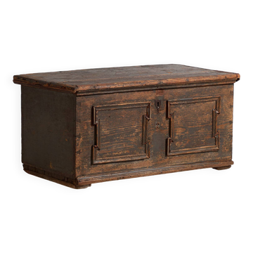 Coffre ancien patinée gris perle (c.1900) #28