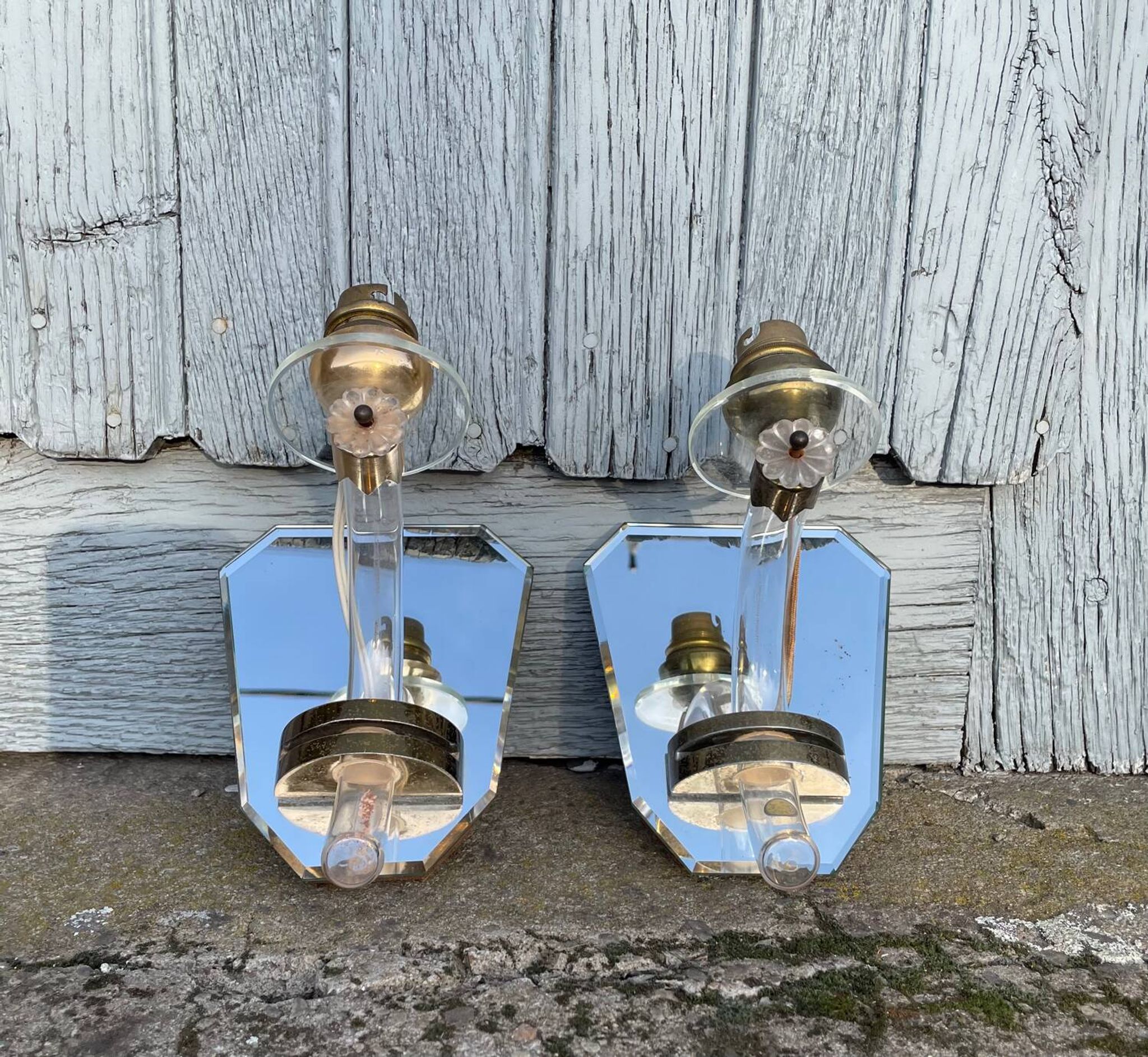 A pair of Venetian Murano wall sconces
