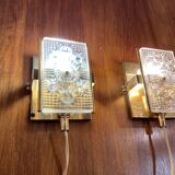 Pair of glass wall lights in Scandinavian design from the 1950s.