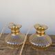 Pair of amber glass walkmen to hang in suspension