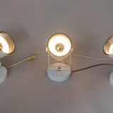 3 white lacquered metal wall lights from the 1970s.